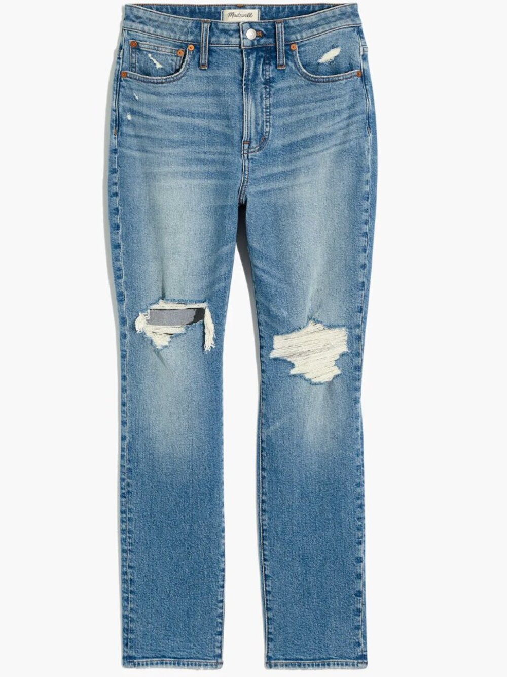 Madewell The Curvy Perfect Vintage Jean in Denman Wash: Ripped Edition Size 25